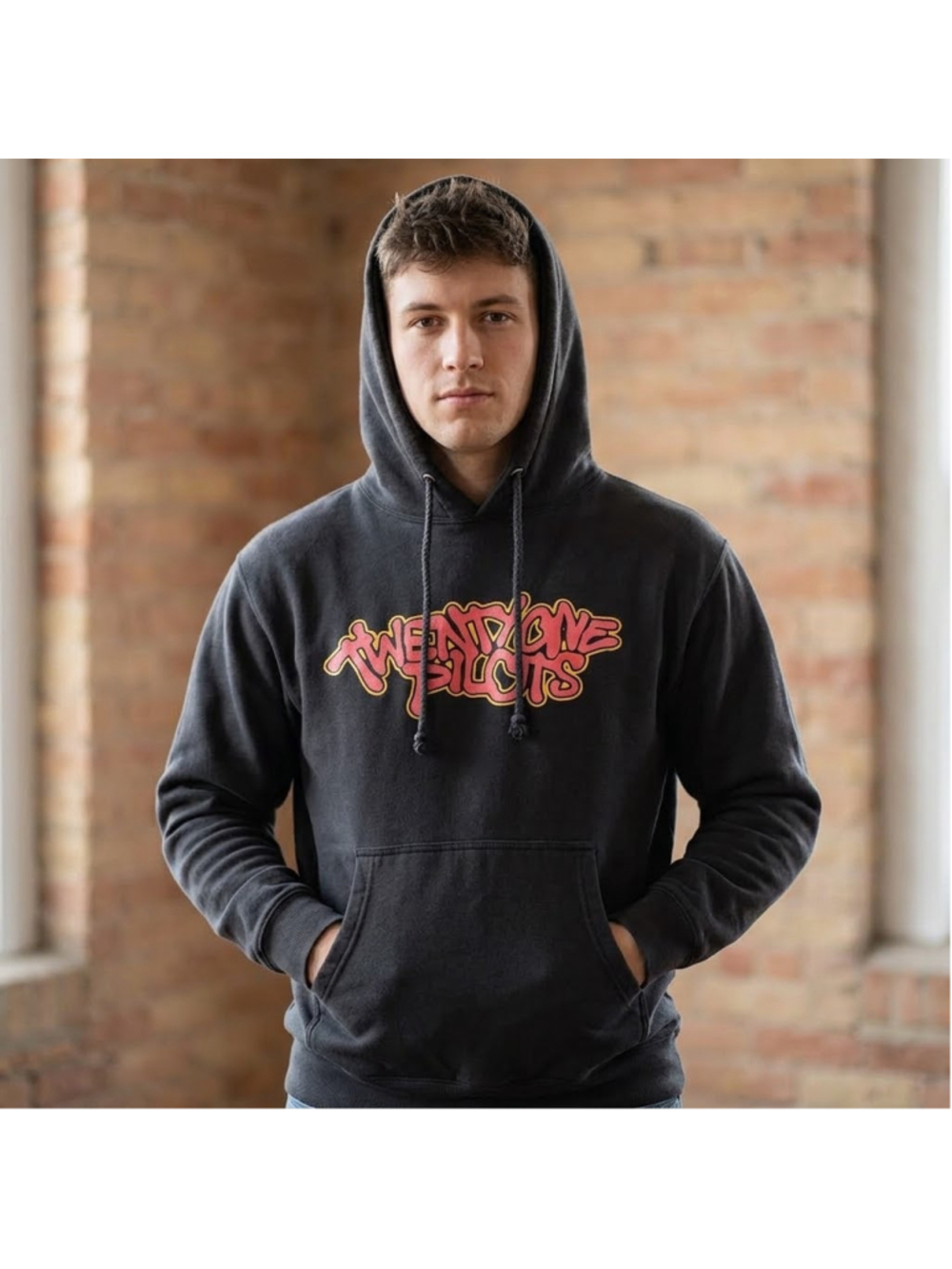 TWENTY ONE PILOTS Vandal Logo Hoodie Clancy Era Black Red Graffiti Rock Unisex